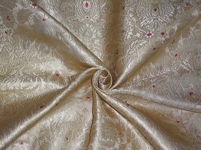 silk heavy Brocade Fabric Gold,Red & Metallic Gold color 36" wide BRO337[1]