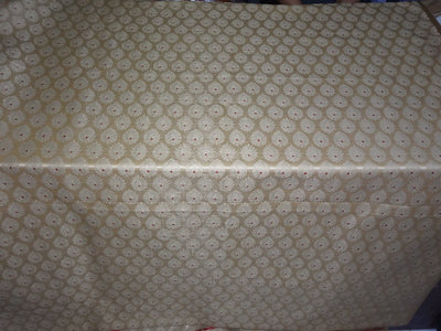 Spun Brocade Fabric Ivory &amp; Metallic Blue color 44&quot;
