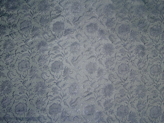 SILK BROCADE FABRIC Shades of Blue Colour