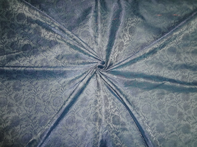 SILK BROCADE FABRIC Shades of Blue Colour