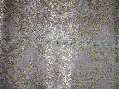 Heavy Brocade Fabric Cream,Light Pink & Metallic Gold color 44" wide BRO341[3]
