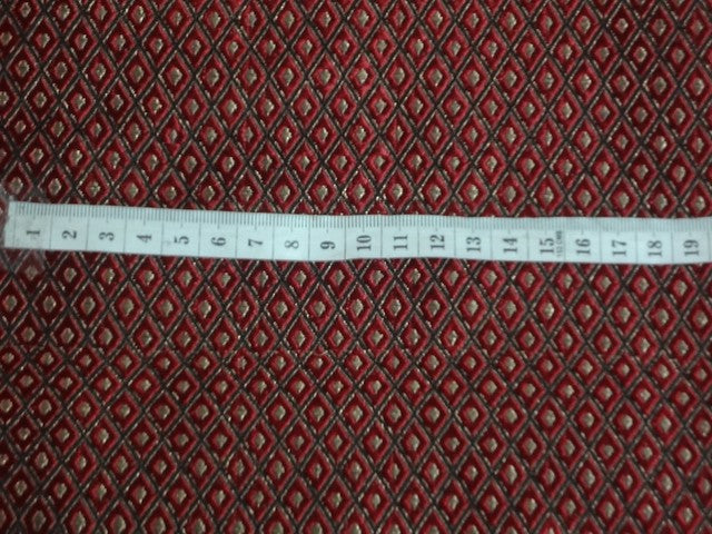 SILK BROCADE FABRIC Red,Black &amp; Metallic Gold 44&quot;BRO344[4]