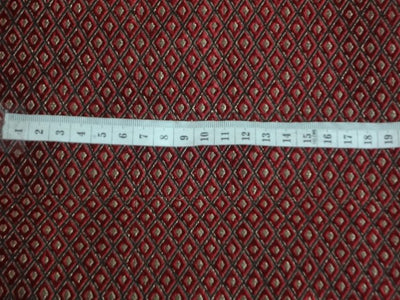 SILK BROCADE FABRIC Red,Black &amp; Metallic Gold 44&quot;BRO344[4]