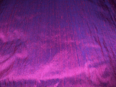 100% Pure SILK Dupion FABRIC pink x blue colour 54&quot; wide with slubs**