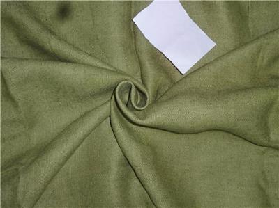 Heavy Linen Henna Green Color Fabric 58&quot;