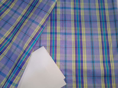 Silk Dupioni Shades of Purple, Green & Blue Plaids fabric 54" wide DUPC40[3]