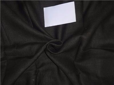 Heavy Linen Jet Black Color Fabric 58&quot; Cut Length of 1.85 yards