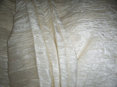 100% Crushed Velvet Ready to Dye Off White/Ivory Fabric 52" wide [585]