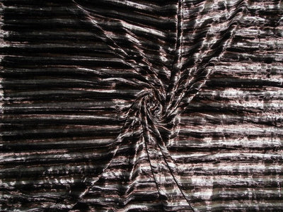 100% Crushed Velvet Brown Stripe Discharge Print Fabric 44" wide [5619]