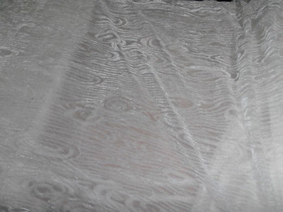 White/Ivory Devore Polyester Viscose Burnout Velvet fabric 44" wide [5622]