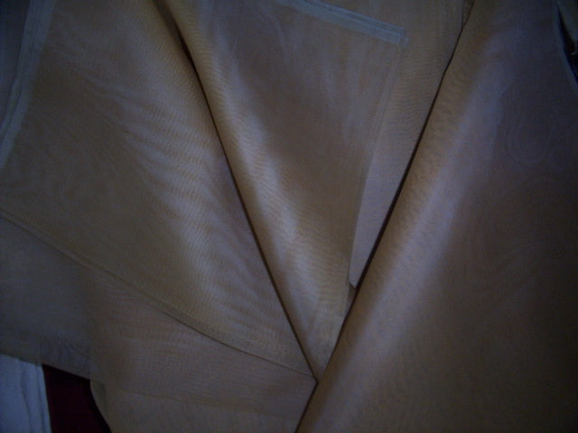 Rich beige / gold Iridescent silk organza fabric 54