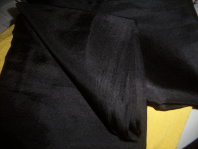 Black colour plain habotai silk 54&quot;*