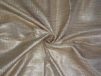 Spun Brocade fabric Beige & Metallic Silver Color 44" wide BRO361[4]