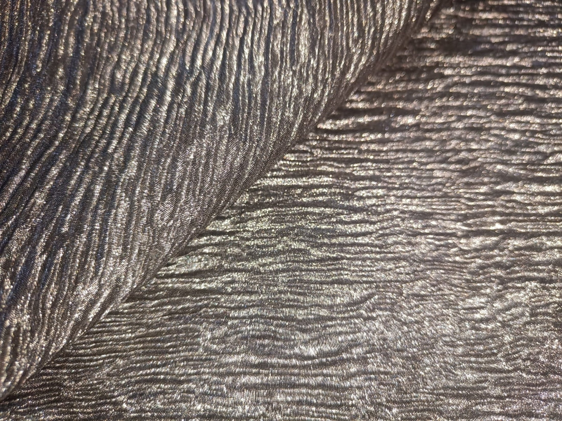 Metallic tissue organza Crinkled [crushed] fabric 44" wide available in five colors [GOLD X BLACK ANTIQUE GOLD OLD GOLD GOLD BLACK X SILVER]