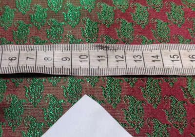 Silk Brocade fabri available in two designs green and red/ black and metallic gold color 44" wide BRO68