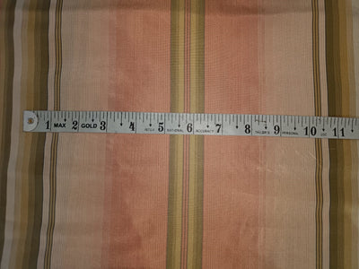 100 % SILK TAFFETA PINK AND GREEN  COLOUR STRIPE 56" wide TafS86