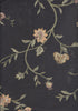 Silk dupioni fabric black floral 54&quot;-computer embroidery  DUPE34