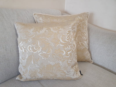 Silk Brocade fabric Cream &amp; Metallic Gold BRO243[5] 1 YD  0.75 YDS 2 LENGTHS