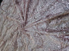 Full Waterfall SEQUENCE Lycra Net Fabric Rose gold Color 58&quot; Wide by the yard.