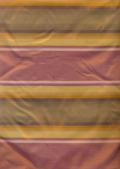 100% Silk taffeta stripes dark gold/rust colors 54" wide TAFS16