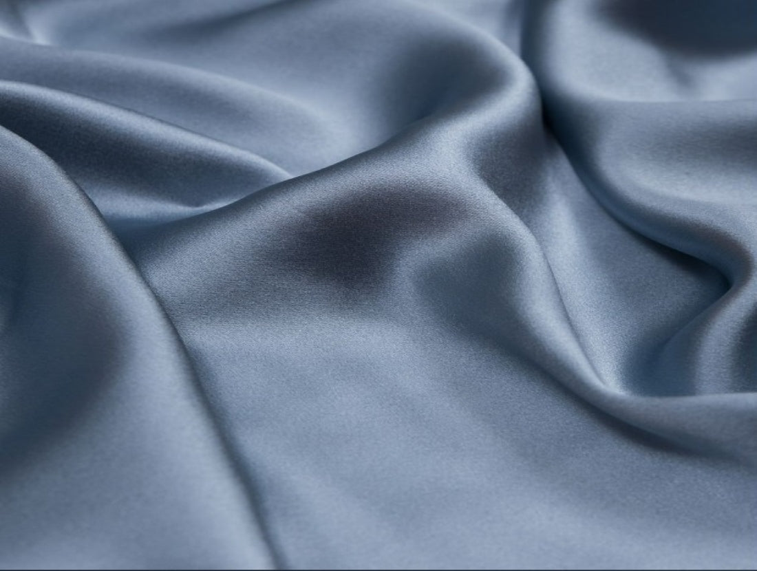 Steel Blue viscose modal satin weave fabric ~ 44&quot; wide.(21)