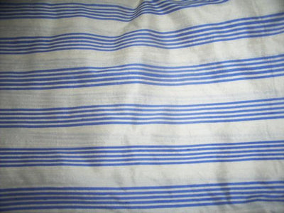 silk dupioni white / blue{vertical stripes}