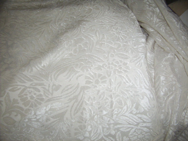 Natural Dyeable Devore Burnout Velvet fabric ~ 44&quot; wide.