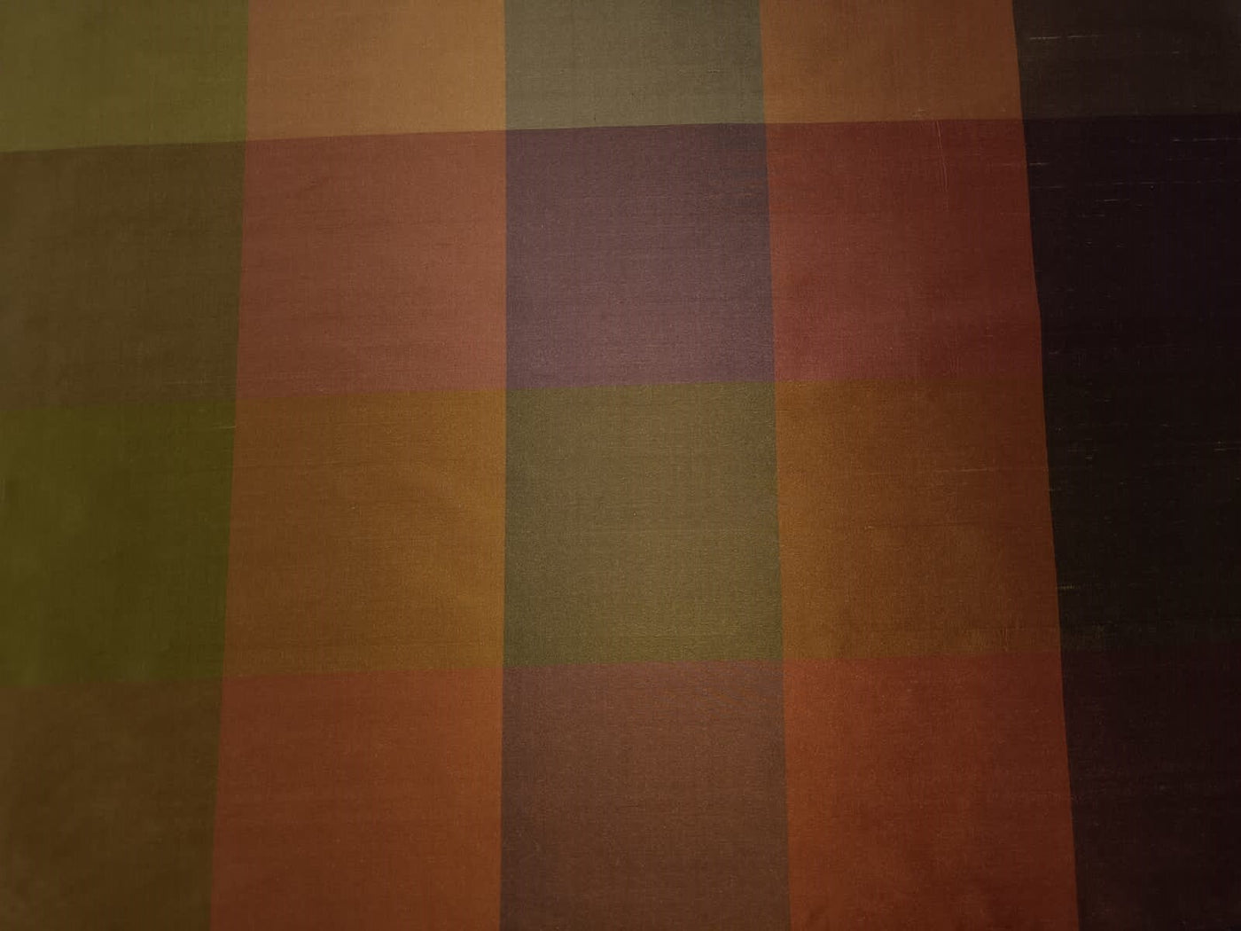 100% PURE SILK DUPIONI FABRIC MULTI COLOR PLAIDS 54" WIDE DUPCROLL4