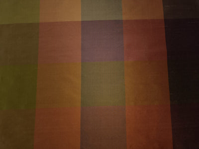100% PURE SILK DUPIONI FABRIC MULTI COLOR PLAIDS 54" WIDE DUPCROLL4