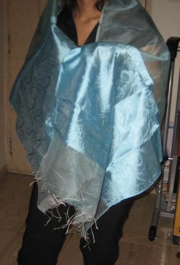 22 x 72 &quot; silk organza jacquard stoles