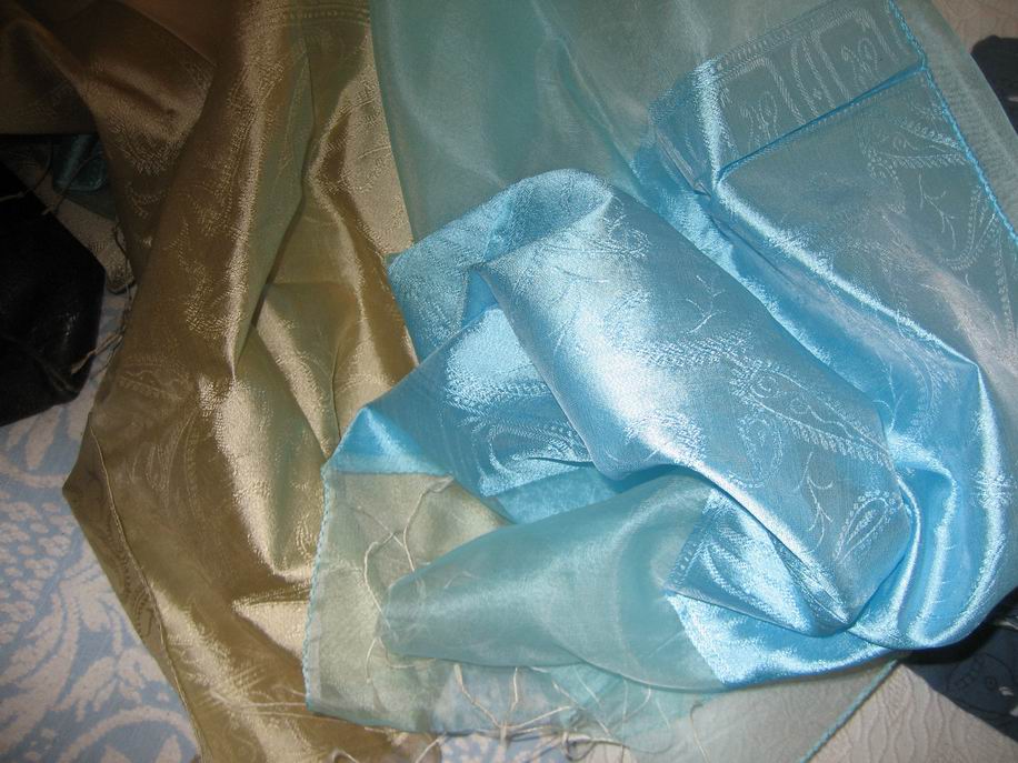 22 x 72 &quot; silk organza jacquard stoles