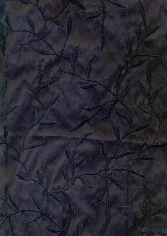black dupioni with black embroidery 44