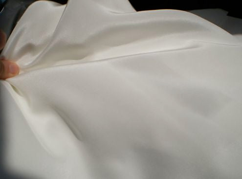 100% silk crepe rich ivory 44" wide 60-200 grams dyeable