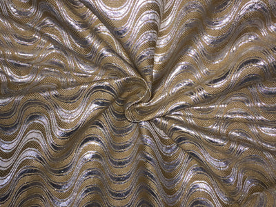 Spun Brocade Fabric Beige & Metallic Silver colour 44" wide BRO257[6]