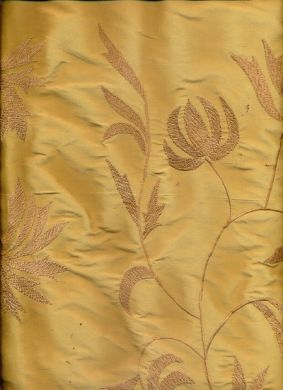 Gorgeous caramel silk dupioni~embroidered