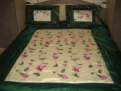 Superb Silk dupioni bed cover & pillow case set