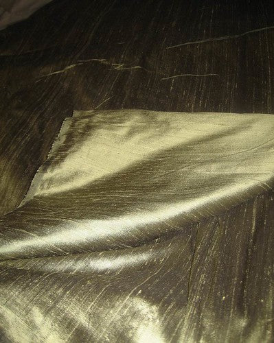 Dark Green x Gold Silk Dupioni~54&quot;