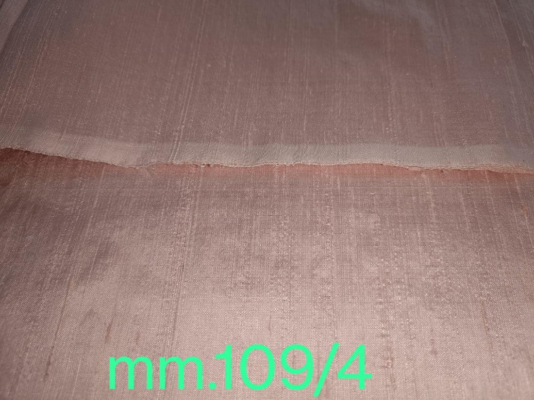 100% PURE SILK DUPIONI FABRIC pastel pink 44&quot; wide WITH SLUBS MM109[4]