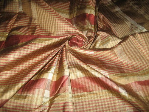 Multi colour Plaids Silk Taffeta Fabric~Width 54 TAFCS2[2]