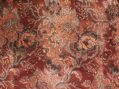 Silk Brocade Fabric Maroon floral design~Width 44
