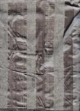 SILK DUPIONI stripe Fabric 54&quot; silver grey stripes - The Fabric Factory