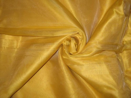 Mustard Gold metalic silk organza ~110
