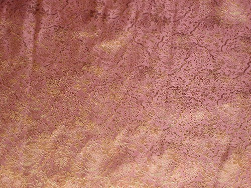 Brocade silk Indo western in Coral Pink
