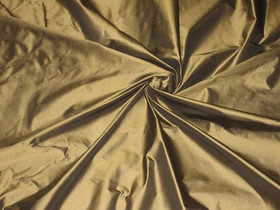 SILK TAFFETA FABRIC Khaki Green x Brown colour 54&quot; wide