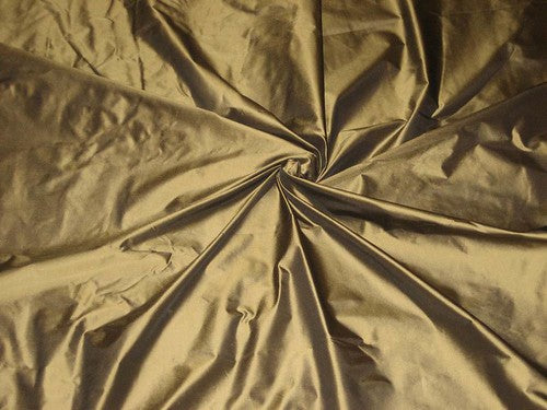 SILK TAFFETA FABRIC Khaki Green x Brown colour 54&quot; wide