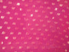 Polyester georgette fabric with metalic silver &amp; gold jacquard~Hot Pink colour