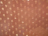 Polyester georgette fabric with metalic silver & gold jacquard~Chocolate Brown colour