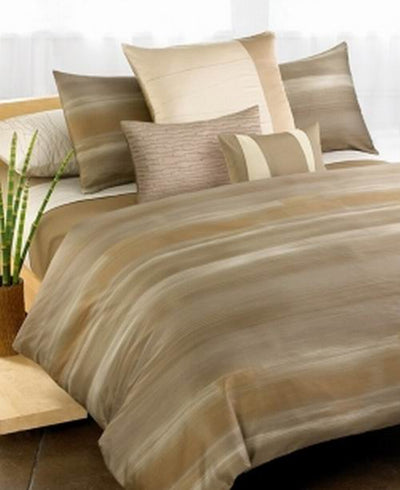 silk dupioni 54&quot; wide fabric Taupe colour horizontal stripes