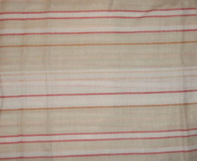 100% Chambray Linen Multi color horizontal stripe Fabric ~ 59&quot; wide