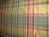 100% Silk Taffeta Fabric green multi color plaids 54" wideTAFC28[1]